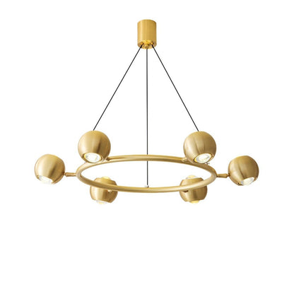 Callisto Chandelier 6heads ? 29.5″ x H 5.9″ / Dia 75cm x H 15cm / Brass / Warm Light Chandelier