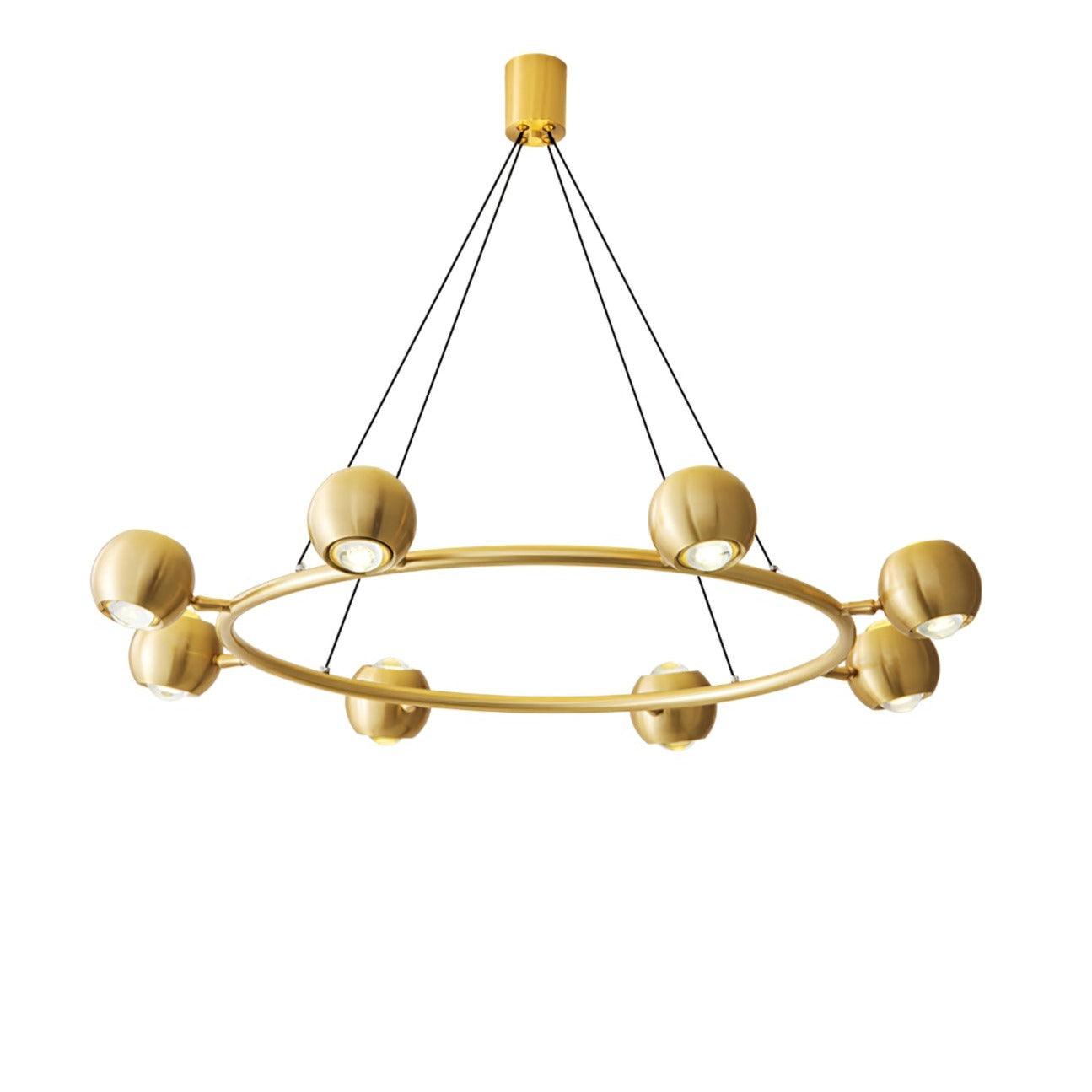 Callisto Chandelier 8heads ? 37.4″ x H 5.9″ / Dia 95cm x H 15cm / Brass / Warm Light Chandelier