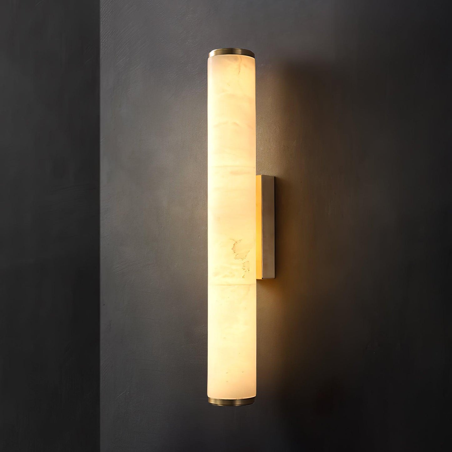 Callisto Wall Lamp Brass & White ? 3.1″ x H 22.6″ / Warm Light Wall lamp