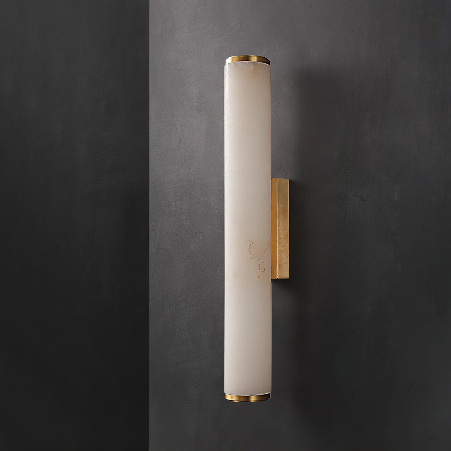 Callisto Wall Lamp Brass & White ? 3.1″ x H 19.7″ / Warm Light Wall lamp