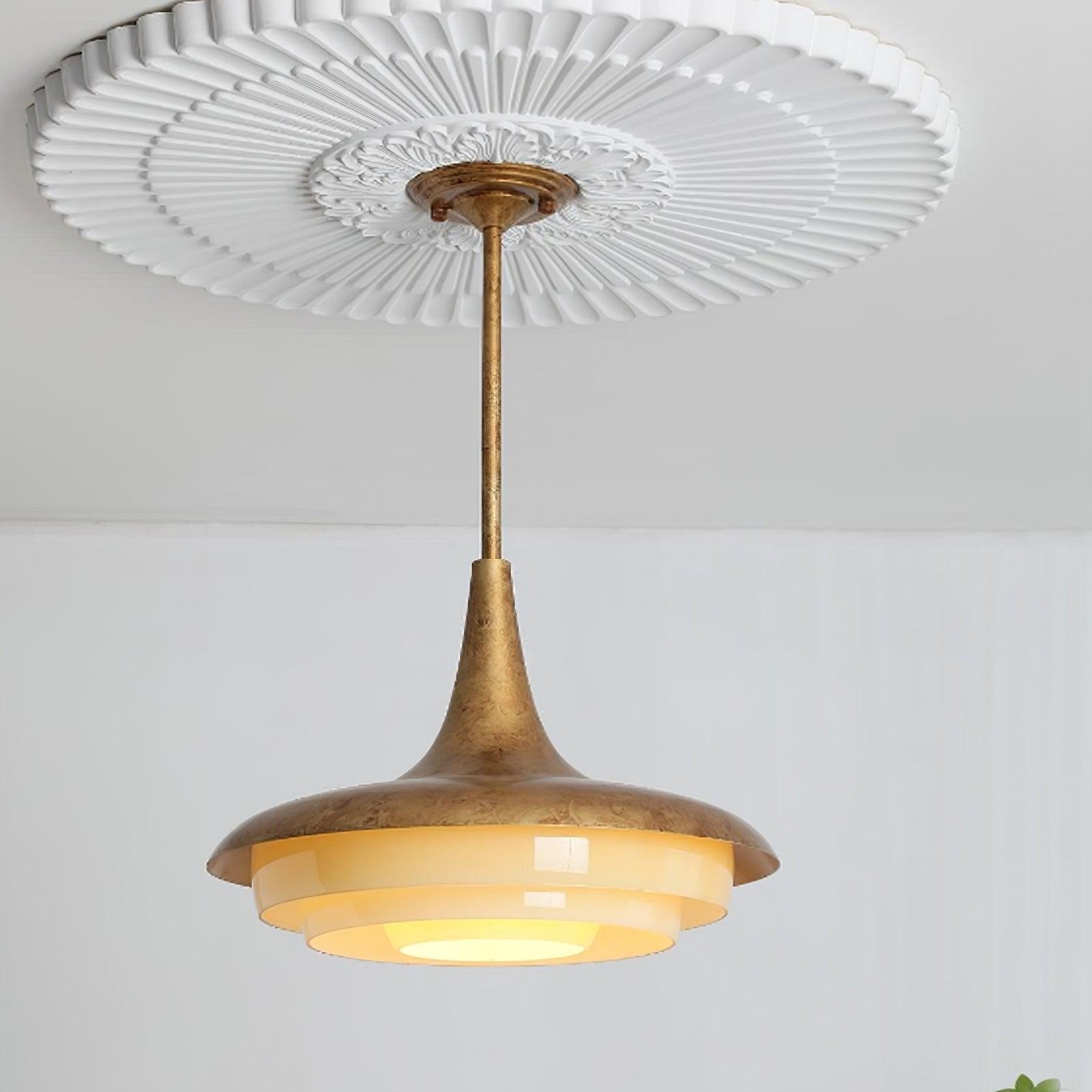 Blossom Pendant Light Dia 17.7″ x H 11.8″ / Dia 45cm x H 30cm / Gold & Creamy yellow Pendant light