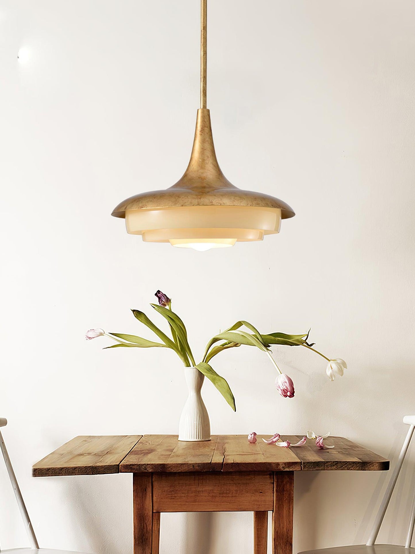 Blossom Pendant Light Dia 17.7″ x H 11.8″ / Dia 45cm x H 30cm / Gold & Creamy yellow Pendant light