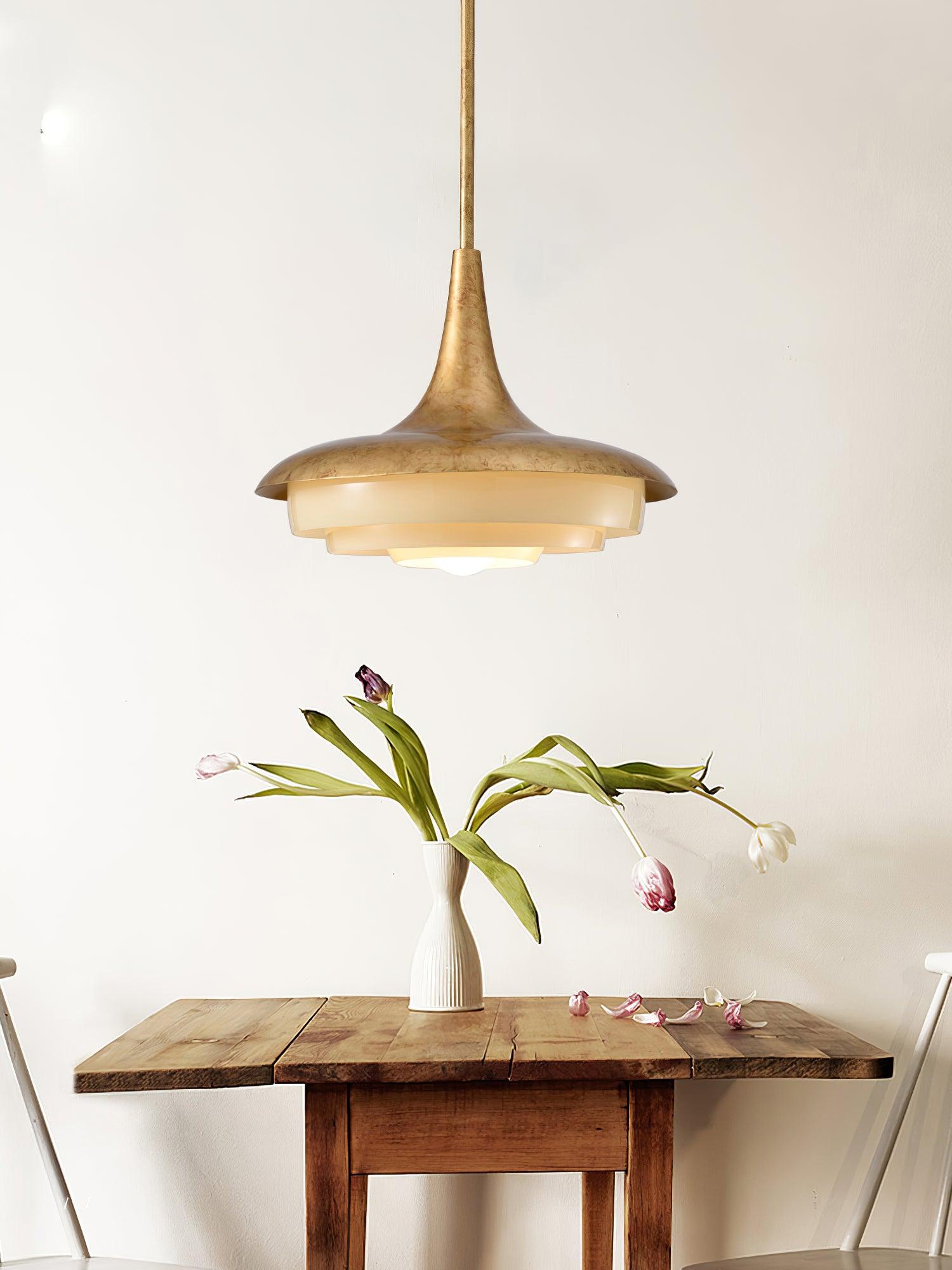 Blossom Pendant Light Dia 17.7″ x H 11.8″ / Dia 45cm x H 30cm / Gold & Creamy yellow Pendant light