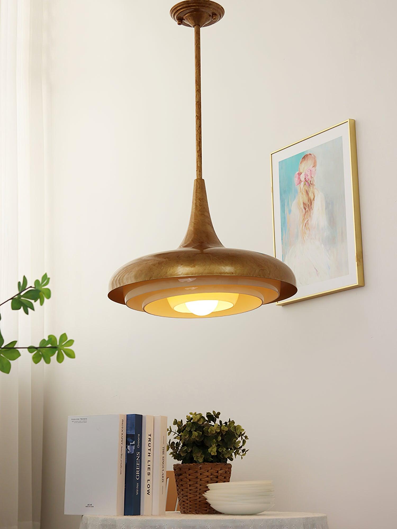 Blossom Pendant Light Dia 17.7″ x H 11.8″ / Dia 45cm x H 30cm / Gold & Creamy yellow Pendant light
