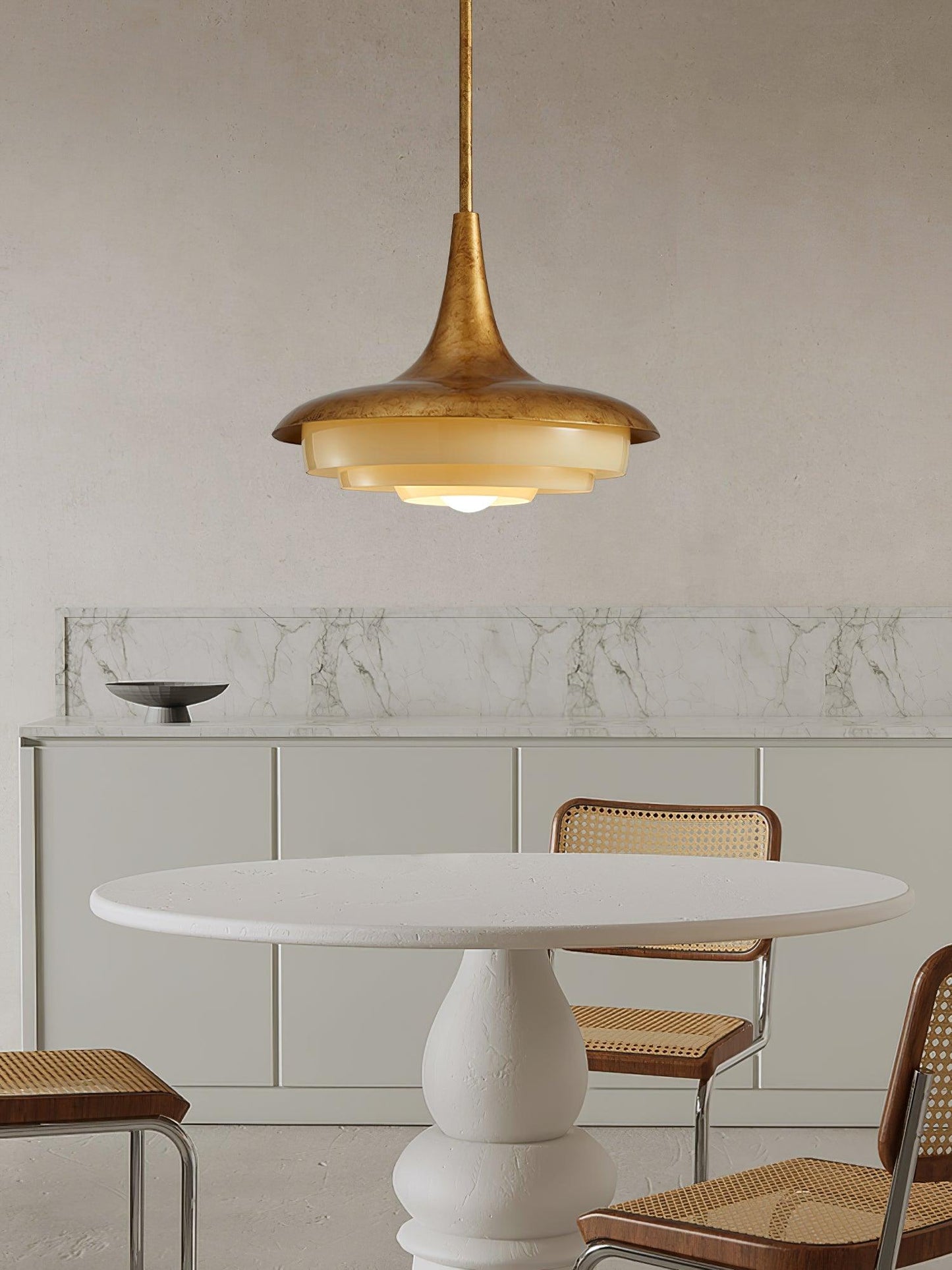 Blossom Pendant Light Dia 17.7″ x H 11.8″ / Dia 45cm x H 30cm / Gold & Creamy yellow Pendant light