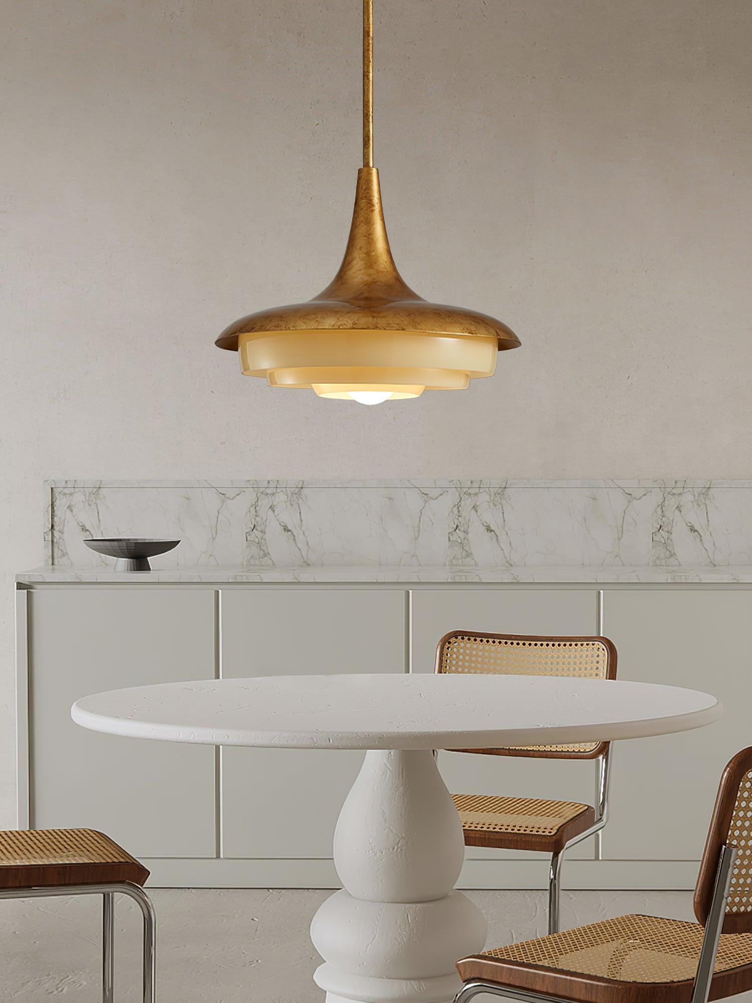 Blossom Pendant Light Dia 17.7″ x H 11.8″ / Dia 45cm x H 30cm / Gold & Creamy yellow Pendant light