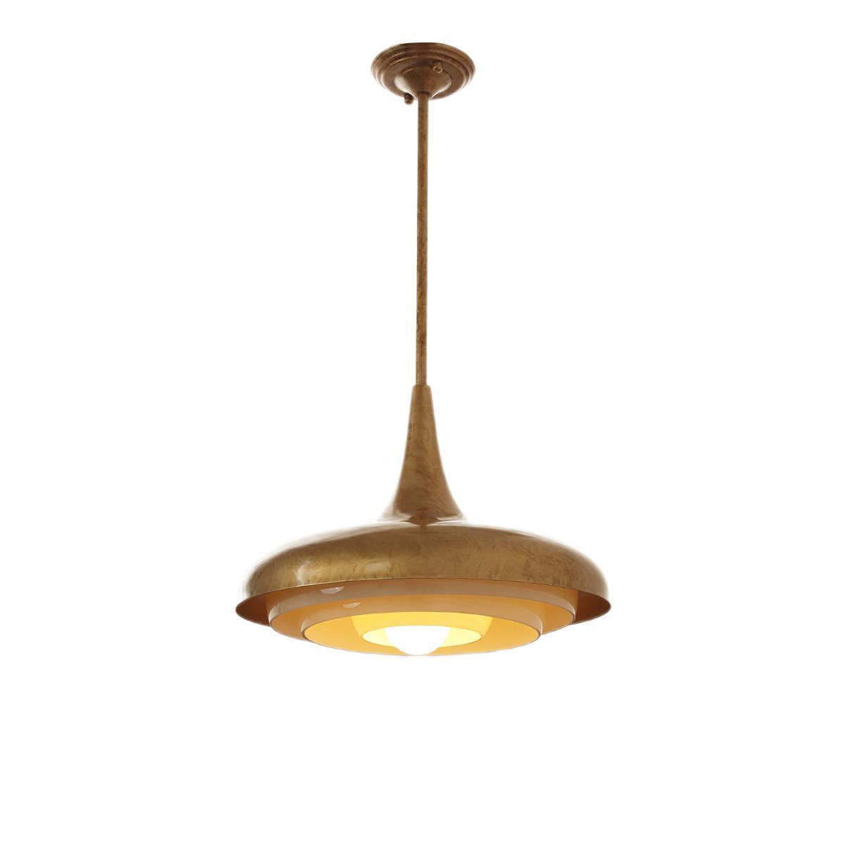 Calyx Pendant Light ? 17.7″ x H 11.8″ / Dia 45cm x H 30cm / Gold & Creamy yellow Pendant light
