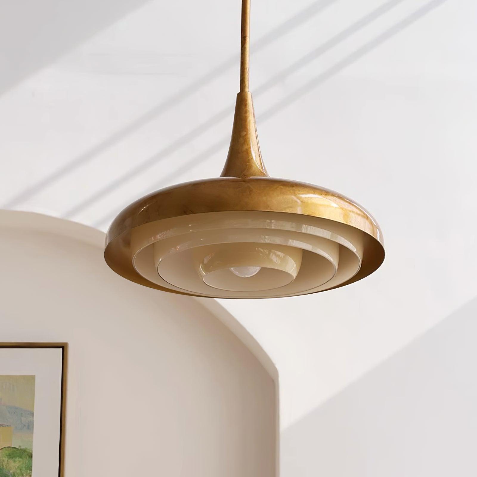 Blossom Pendant Light Dia 17.7″ x H 11.8″ / Dia 45cm x H 30cm / Gold & Creamy yellow Pendant light