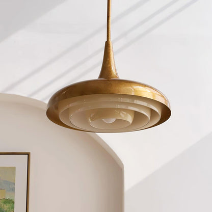 Blossom Pendant Light Dia 17.7″ x H 11.8″ / Dia 45cm x H 30cm / Gold & Creamy yellow Pendant light