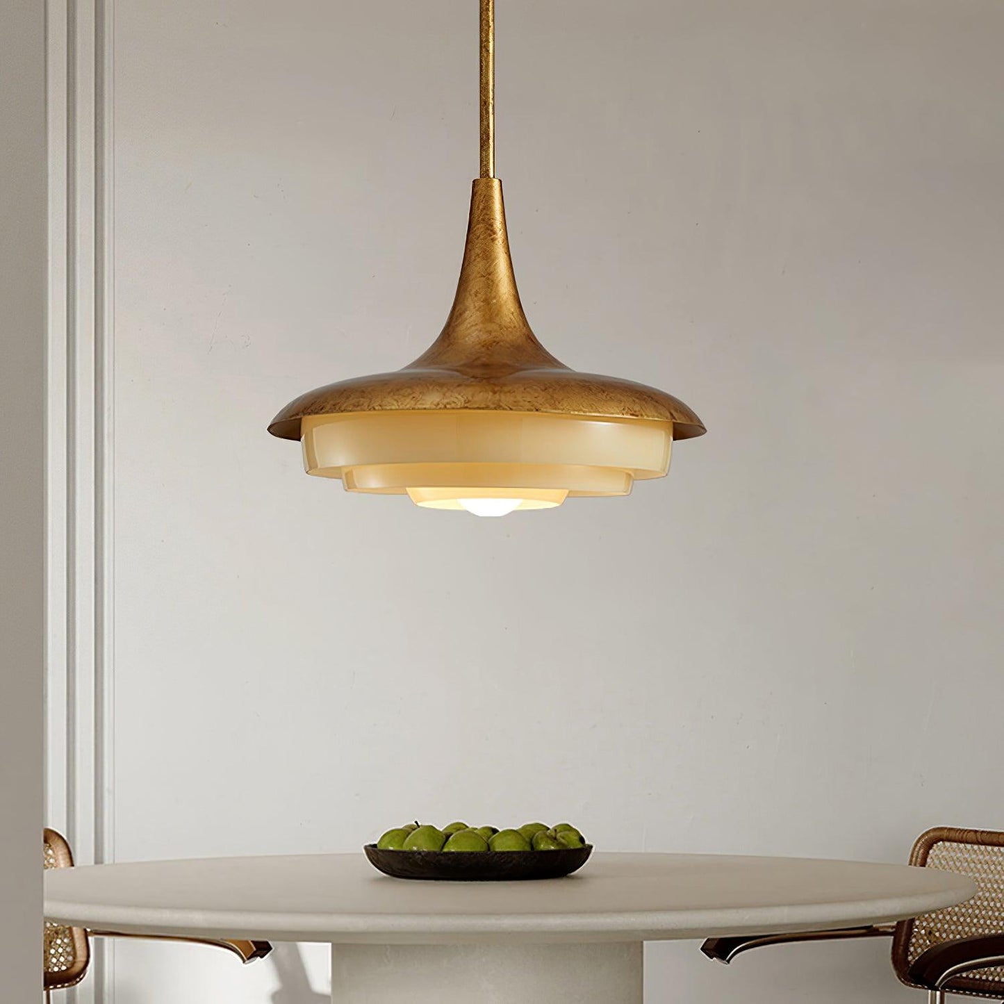 Blossom Pendant Light Dia 17.7″ x H 11.8″ / Dia 45cm x H 30cm / Gold & Creamy yellow Pendant light