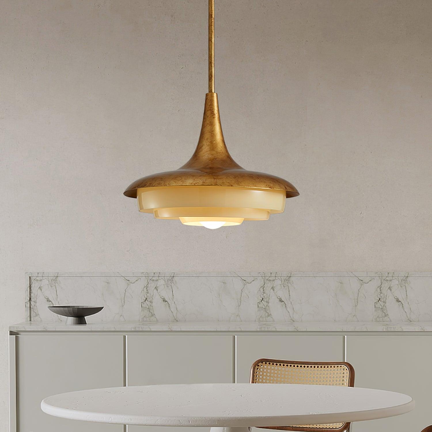Blossom Pendant Light Dia 17.7″ x H 11.8″ / Dia 45cm x H 30cm / Gold & Creamy yellow Pendant light
