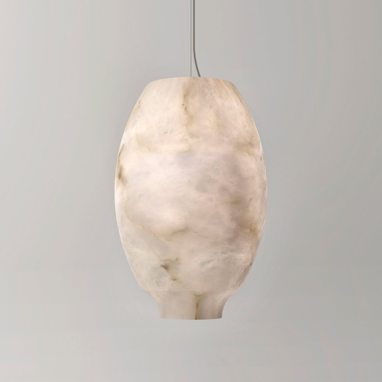 Camille Alabaster Pendant Lamp Dia 9.6″ x H 15″ / White / Warm Light Pendant light