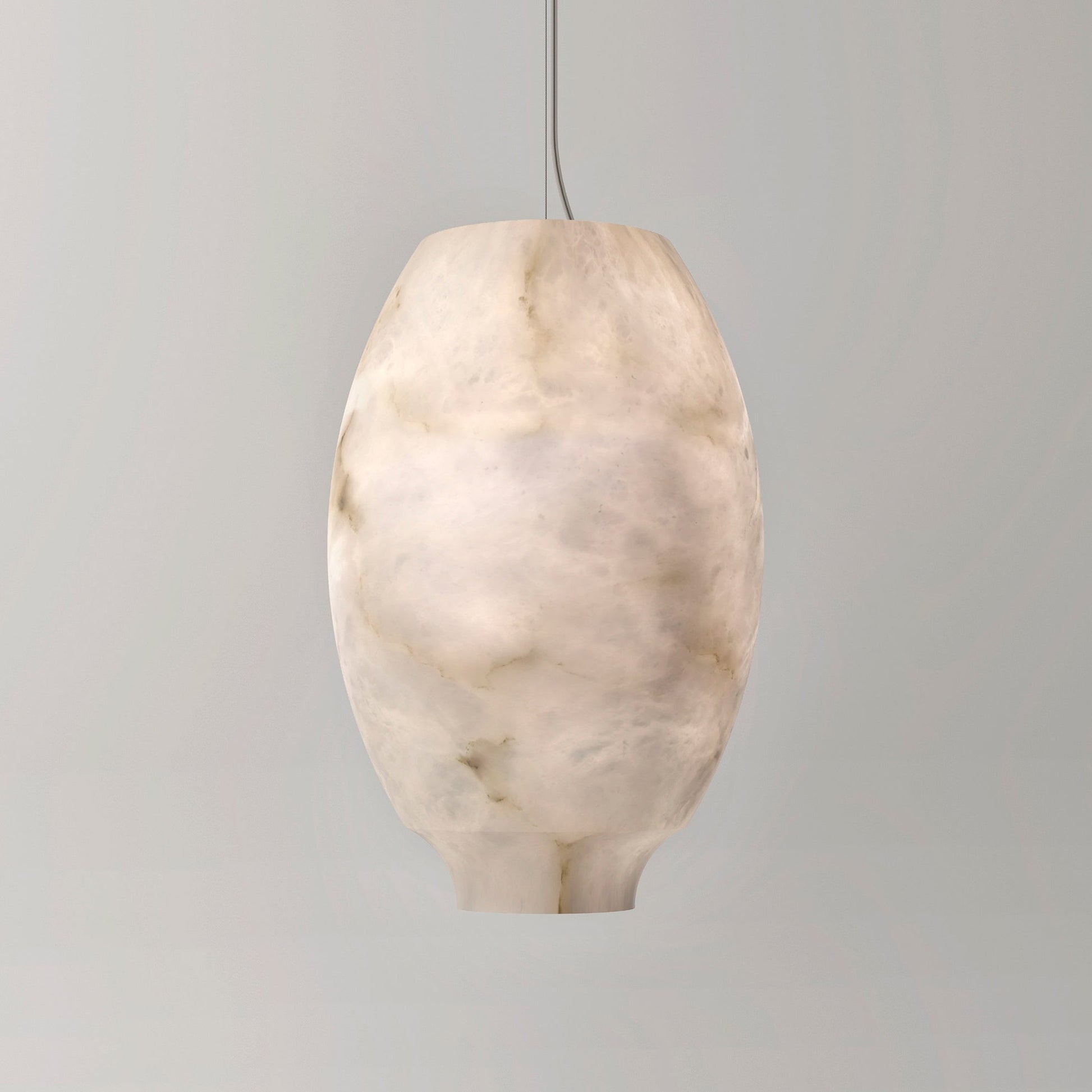 Camille Alabaster Pendant Lamp Dia 9.6″ x H 15″ / White / Warm Light Pendant light