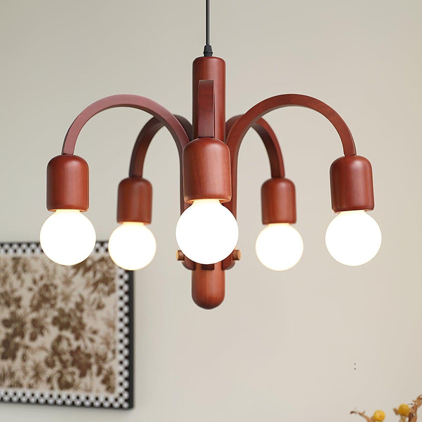 Candela Teak Chandelier Chandelier