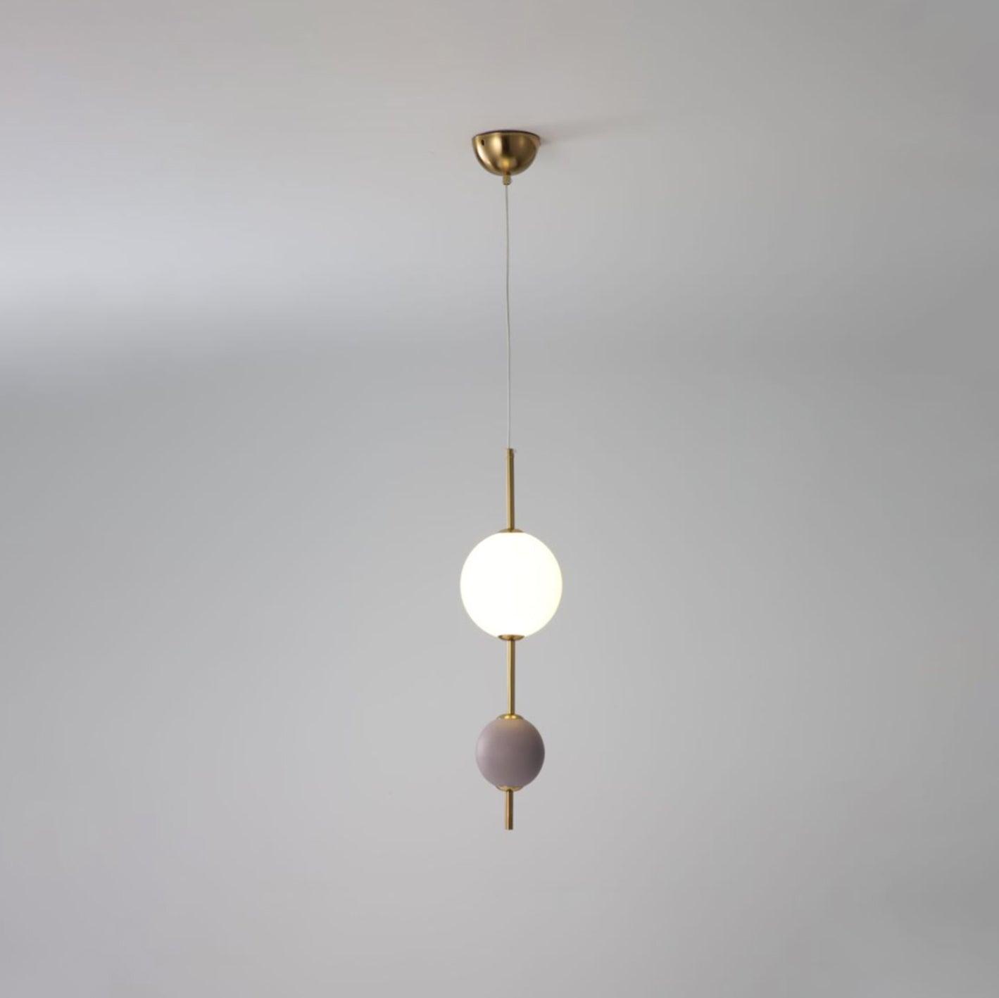 Candied Balls pendant light Violet ? 5.9″ x H 19.7″ / Dia 15cm x H 50cm / Gold / Three-Color Changing Light Pendant