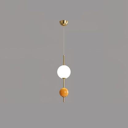 Candied Balls pendant light Orange ? 5.9″ x H 19.7″ / Dia 15cm x H 50cm / Gold / Three-Color Changing Light Pendant
