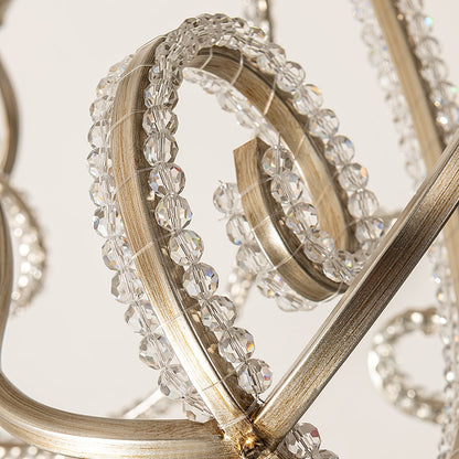 Candle Crystal Chandelier 8 Heads ? 35.4″ x H 29.5″ / Gold & Clear Chandelier