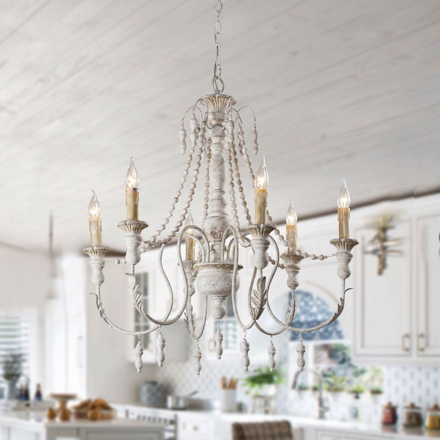 Candle Style Beaded Chandelier Chandelier