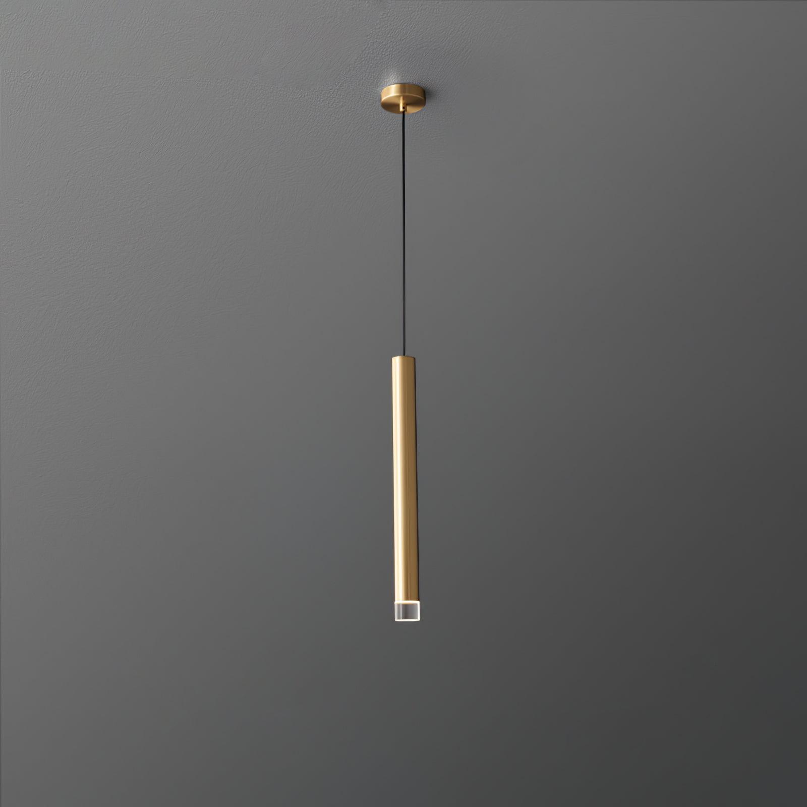 Candles Pendant Lamp 1 Head Dia 1.6″ x H 15.7″ / Dia 4cm x H 40cm / Brass Pendant light