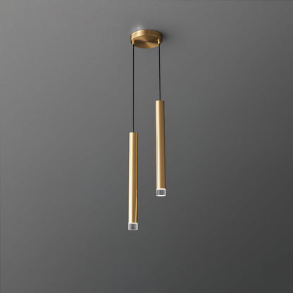 Candles Pendant Lamp 2 Heads Dia 1.6″ x H 15.7″ / Dia 4cm x H 40cm / Brass Pendant light