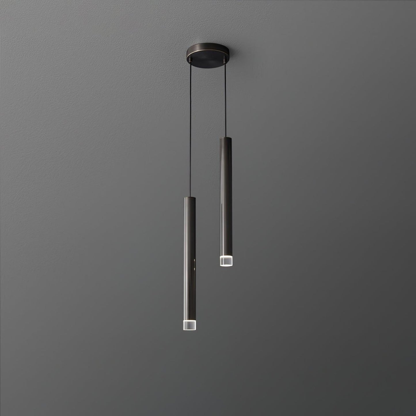 Candles Pendant Lamp 2 Heads Dia 1.6″ x H 15.7″ / Dia 4cm x H 40cm / Black Pendant light