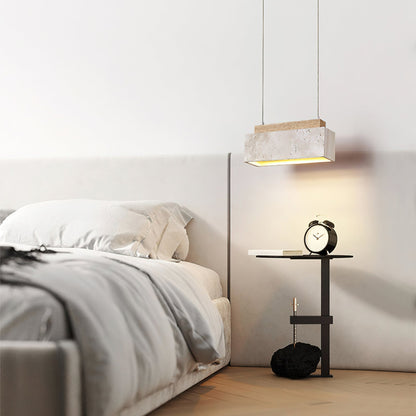 Canyon Crest Pendant Lamp L 9.1″ x W 2.8″ x H 3.9″ / Yellow Travertine & Wood Color / Warm Light pendant Lamp