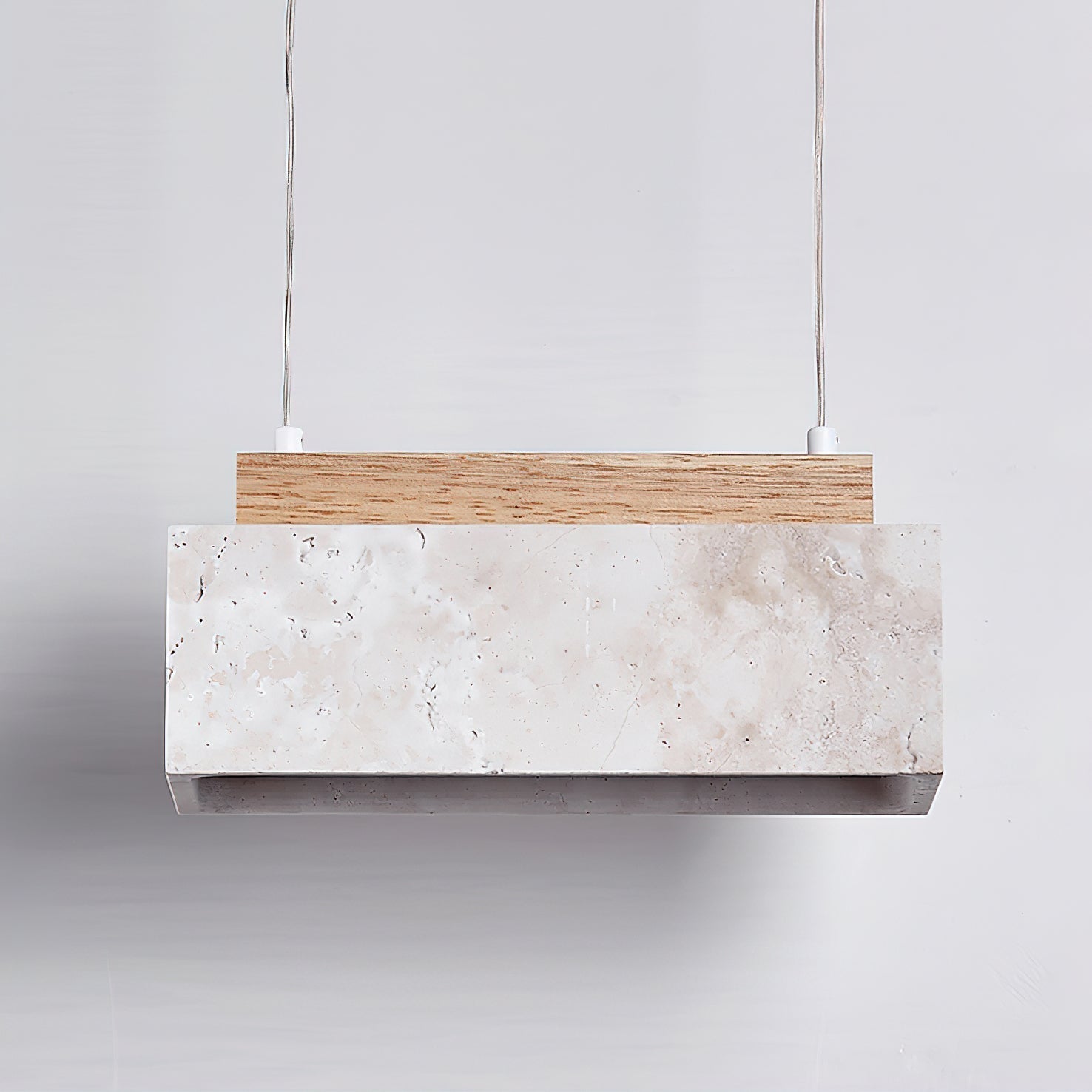 Canyon Crest Pendant Lamp L 9.1″ x W 2.8″ x H 3.9″ / Yellow Travertine & Wood Color / Warm Light pendant Lamp