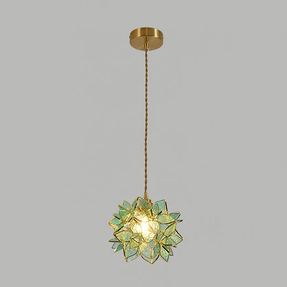 Capiz Pendant Lamp Dia 7.9″ x H 6.7″ / Dia 20cm x H 17cm / Brass & Green Pendant light