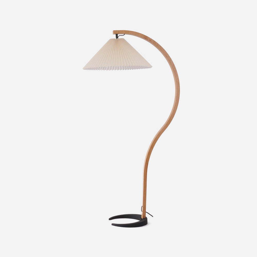 Caprani Floor Lamp ? 28.4″ x H 59″ / Dia 72cm x H 150cm / Beech wood + Beige / US plug Floor lamp