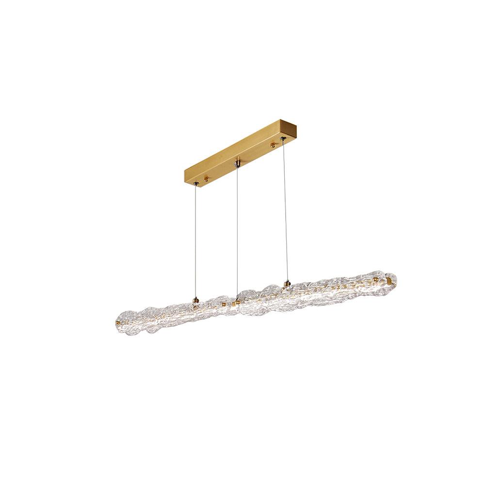 Capuccio LED Linear Pendant Lamp Model B Size: L 90cm x W 5cm x H 8cm / L 35.4″ x W 2″ x H 3.1″ / Brass / Warm Light