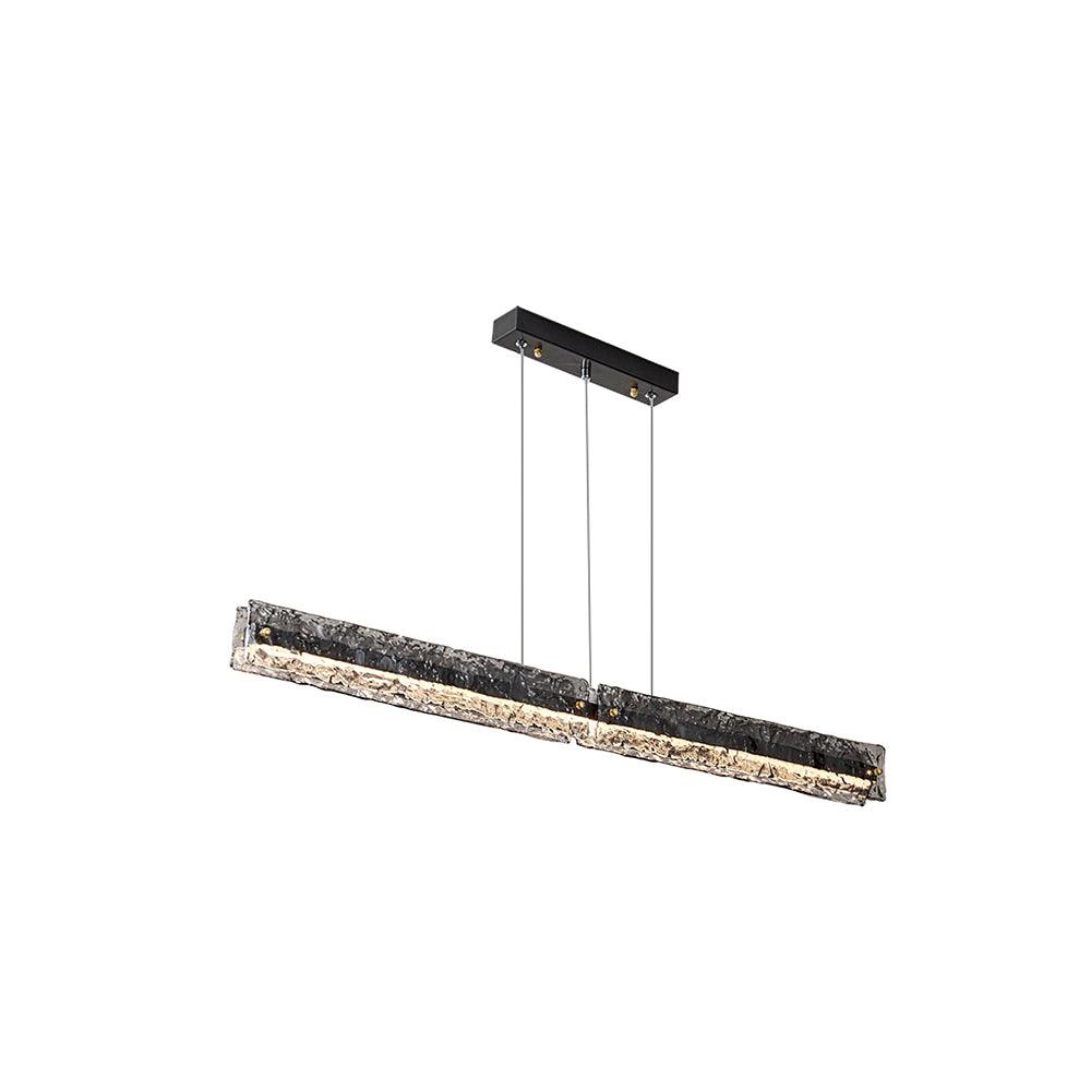 Capuccio LED Linear Pendant Lamp Model A Size: L 90cm x W 5cm x H 8cm / L 35.4″ x W 2″ x H 3.1″ / Black / Warm Light