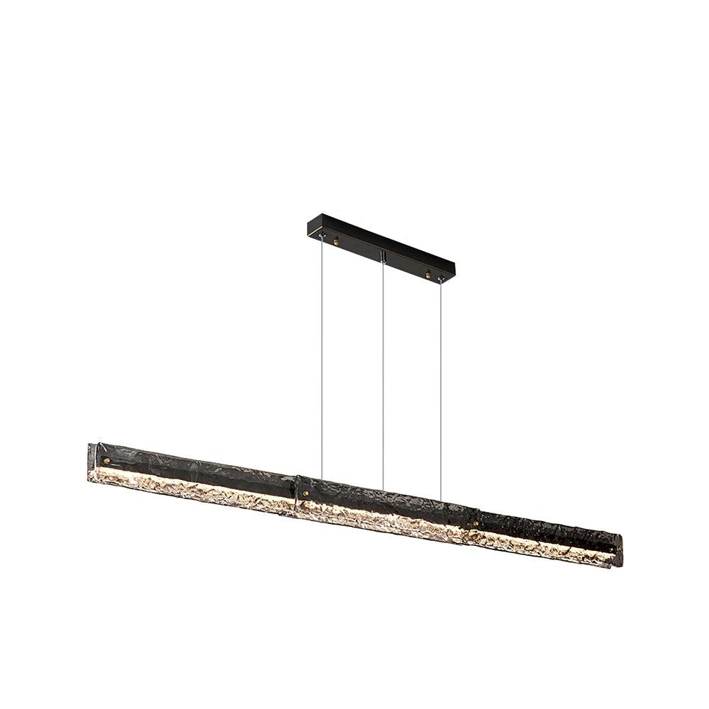 Capuccio LED Linear Pendant Lamp Model A Size: L 127cm x W 5cm x H 8cm / L 50″ x W 2″ x H 3.1″ / Black / Warm Light