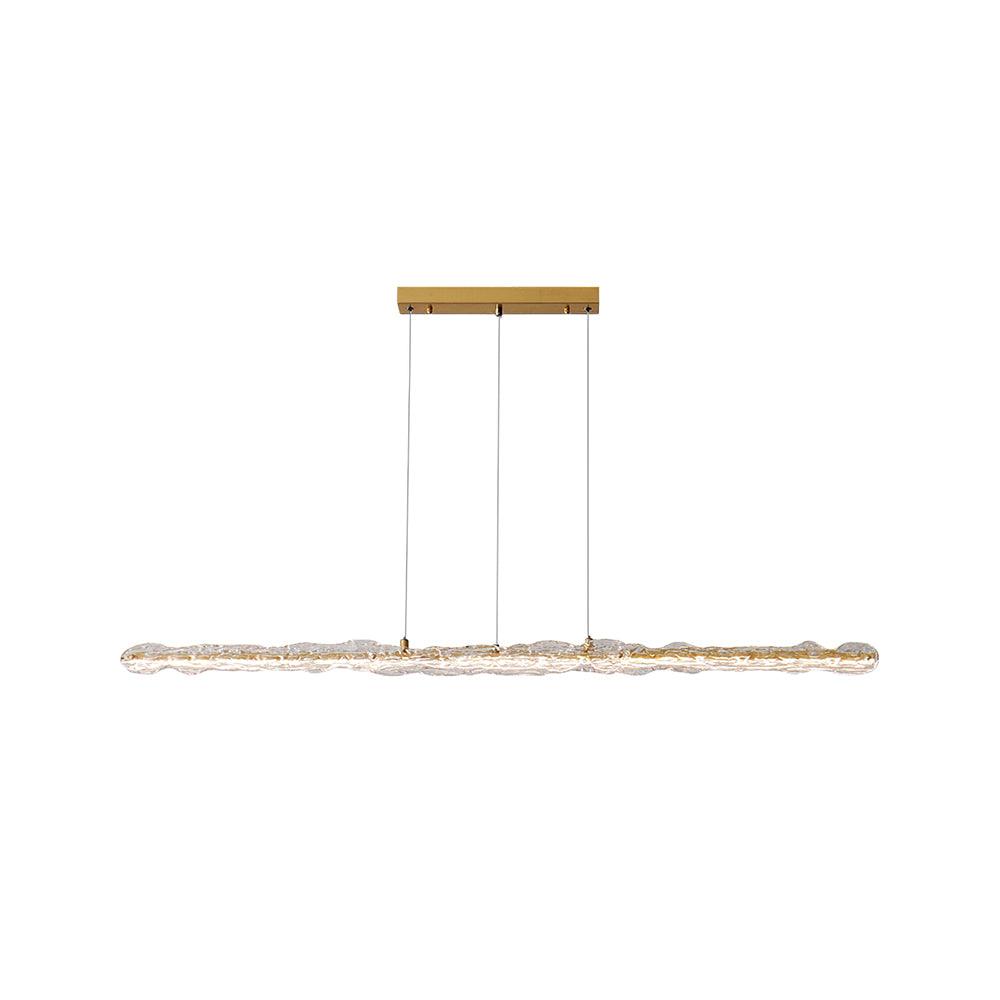 Capuccio LED Linear Pendant Lamp Model B Size: L 127cm x W 5cm x H 8cm / L 50″ x W 2″ x H 3.1″ / Brass / Warm Light
