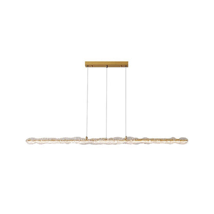 Capuccio LED Linear Pendant Lamp Model B Size: L 127cm x W 5cm x H 8cm / L 50″ x W 2″ x H 3.1″ / Brass / Warm Light