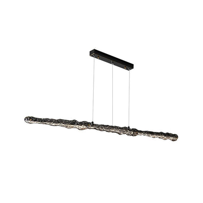 Capuccio LED Linear Pendant Lamp Model B Size: L 127cm x W 5cm x H 8cm / L 50″ x W 2″ x H 3.1″ / Black / Warm Light