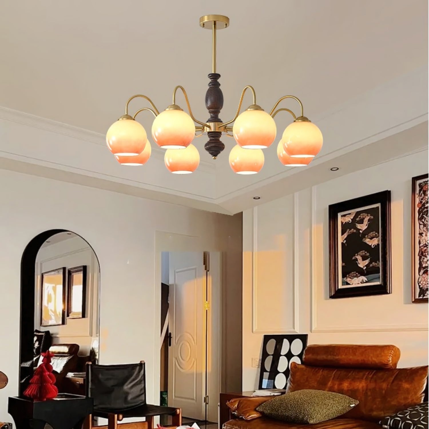 Caramel Orb Chandelier Chandelier