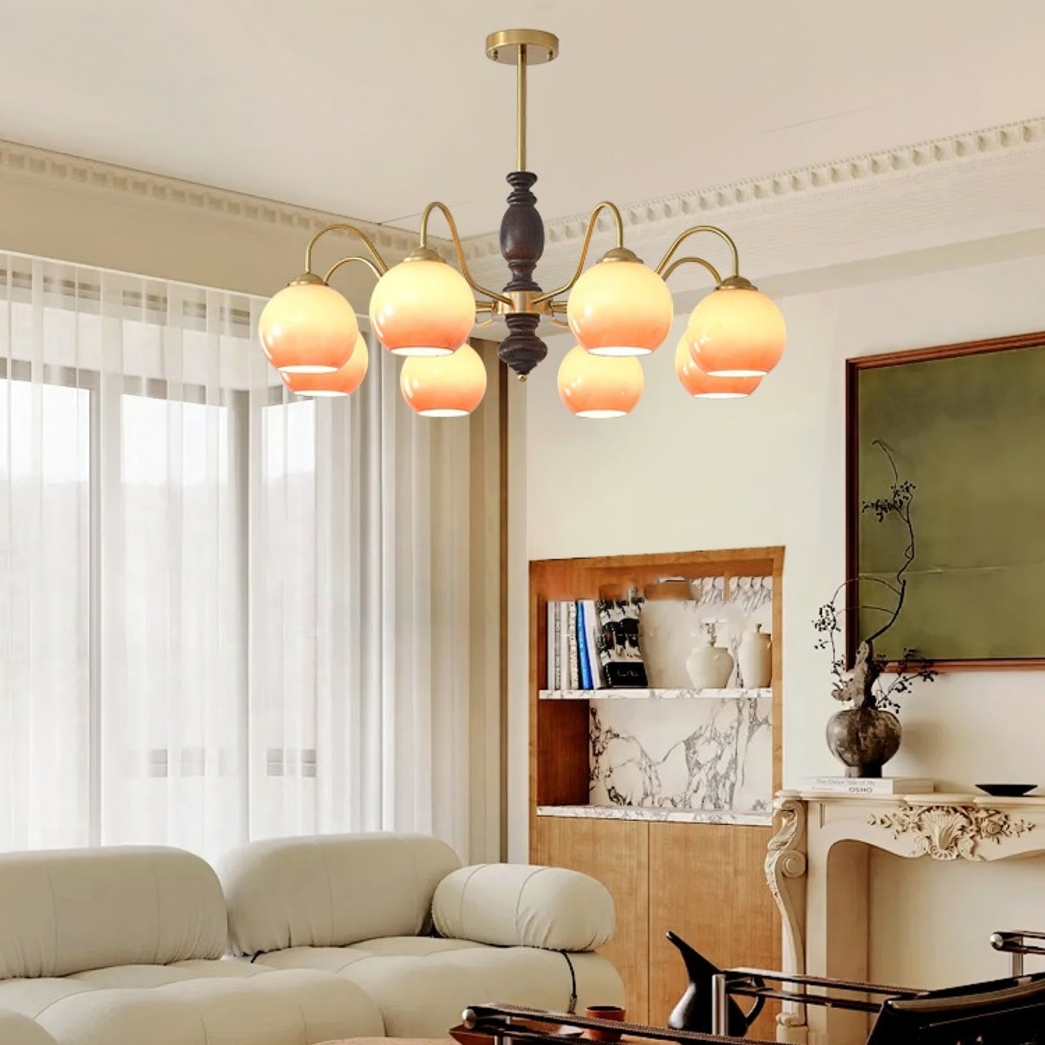 Caramel Orb Chandelier Chandelier