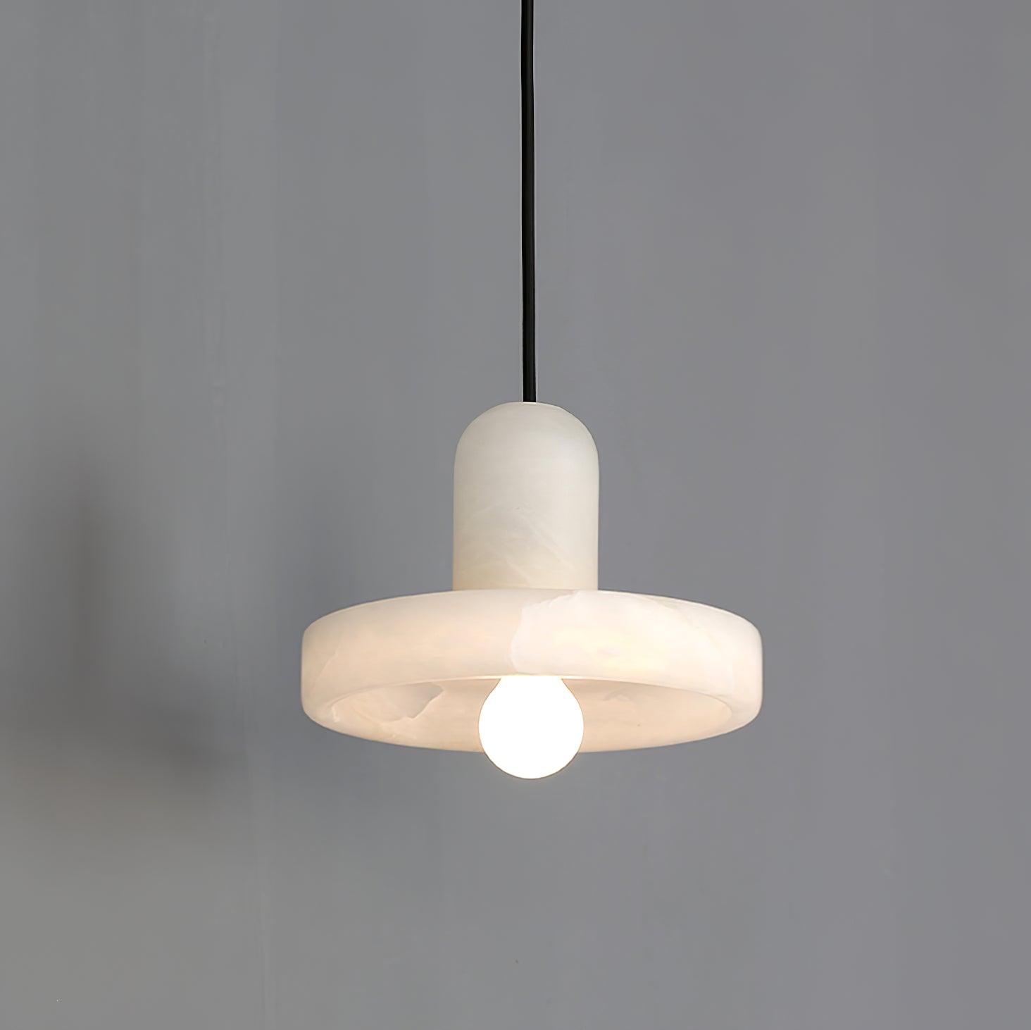 Carrara Pendant Lamp Dia 7.1″ x H 5.9″ / Dia 18cm x H 15cm / White Alabaster Pendant light