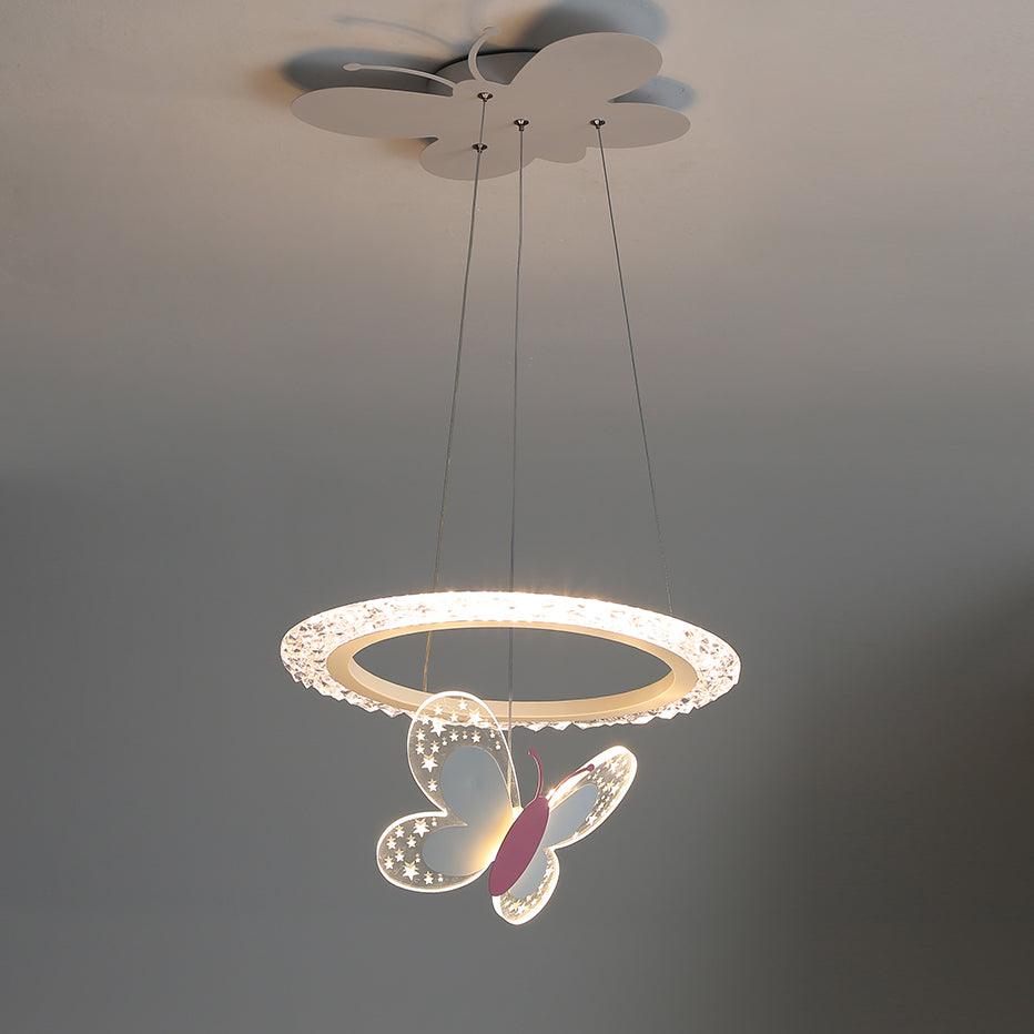 Cartoon Butterfly Acrylic Pendant Lamp Dia 15.7 x H 47.2″ / Dia 40cm x H 120cm / White / Warm Light Pendant light