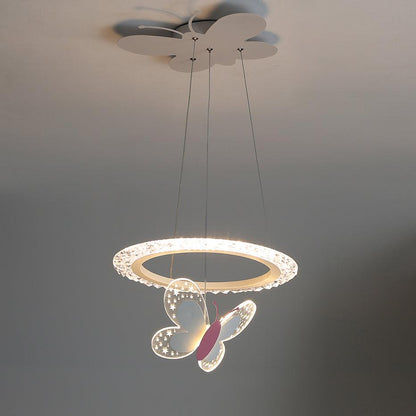 Cartoon Butterfly Acrylic Pendant Lamp Dia 15.7 x H 47.2″ / Dia 40cm x H 120cm / White / Warm Light Pendant light