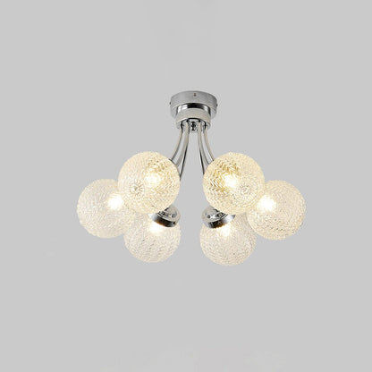 Carved Glass Ceiling Lamp Dia 24.8″ x H 13.8″ / Dia 63cm x H 35cm / Chrome Ceiling lamp