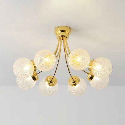 Carved Glass Ceiling Lamp Dia 31.5″ x H 15.7″ / Dia 80cm x H 40cm / Gold Ceiling lamp