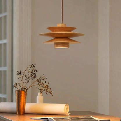 Cascade Wooden Disc Pendant Lamp Pendant light