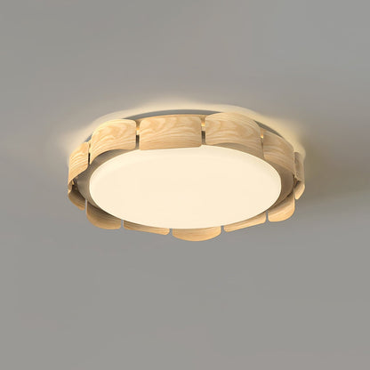 Cascadia Flare Ceiling Light Model B Dia 19.7″ x H 3.1″ / Dia 50cm x H 8cm / Nature wood / Warm Light Ceiling lamp