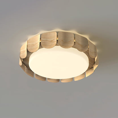 Cascadia Flare Ceiling Light Model A Dia 19.7″ x H 4.7″ / Dia 50cm x H 12cm / Nature wood / Warm Light Ceiling lamp