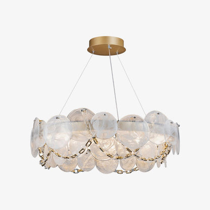 Cassia Chandelier ? 26.6″ x H 8.5″ / Dia 67.5cm x H 21.5cm / Gold + Opaque / Three-color changing light Chandelier