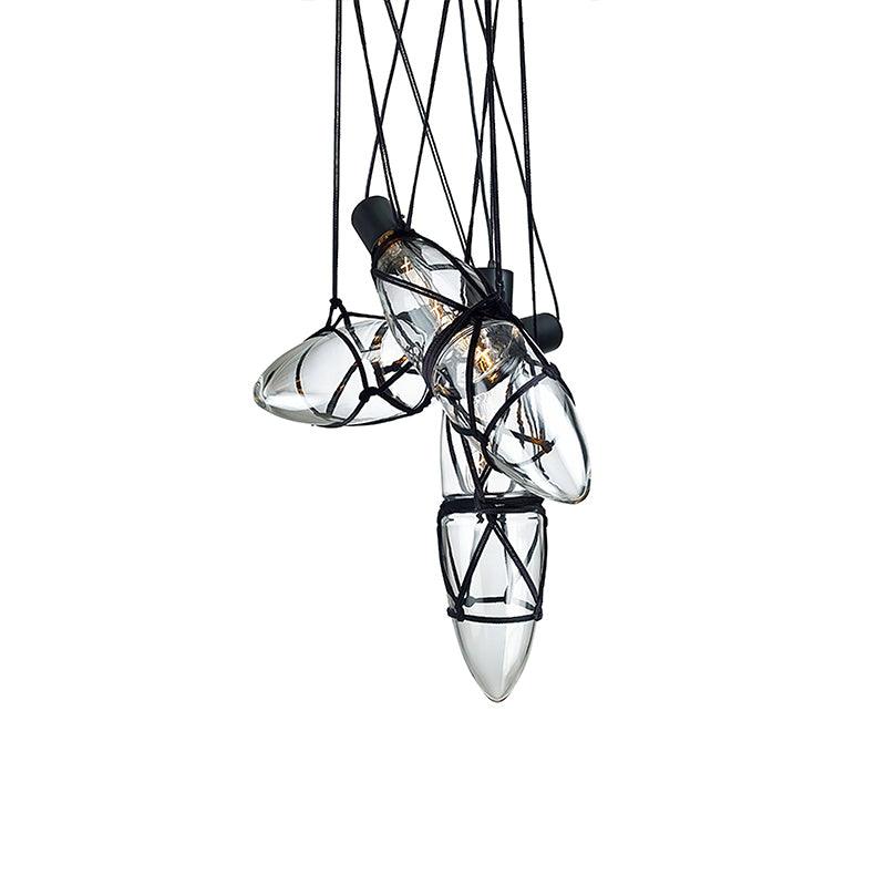 Castaway Bottle Glass Pendant Lamp 3 Heads Dia 7.1″ x H 27.6″ / Dia 18cm x H 70cm / Black & Clear Pendant light
