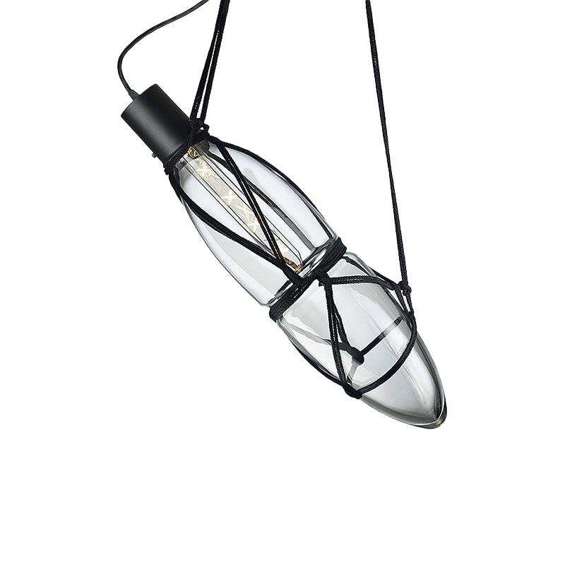 Castaway Bottle Glass Pendant Lamp 1 Head Dia 7.1″ x H 27.6″ / Dia 18cm x H 70cm / Black & Clear Pendant light