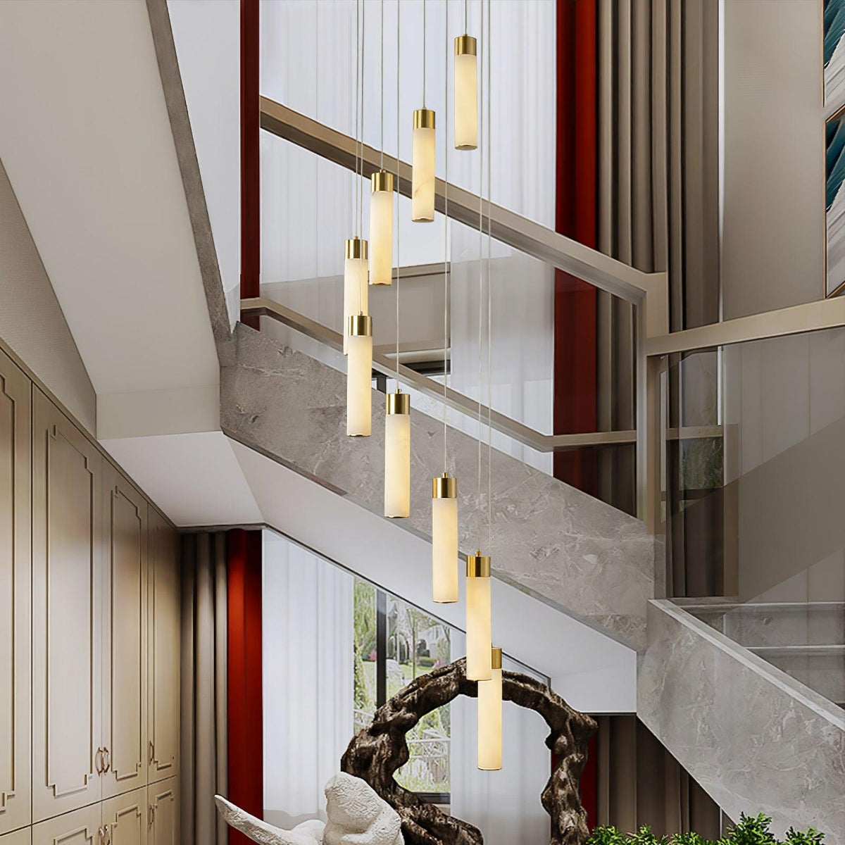 Celestial Alabaster Cascade Chandelier Chandelier
