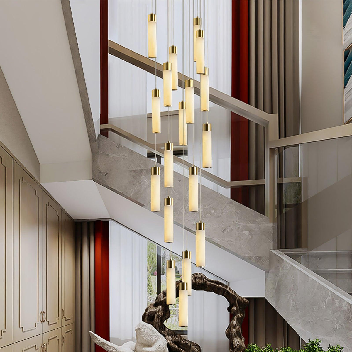 Celestial Alabaster Cascade Chandelier Chandelier